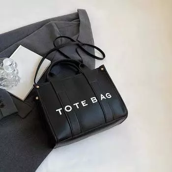 Женская сумка из искусственной кожи с принтом букв, сумка-тоут на молнии, сумка через плечо, повседневная сумка для шопинга розовый