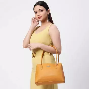 Женская сумка из искусственной кожи (Средняя) 12 x 9 x 3 in оранжевый