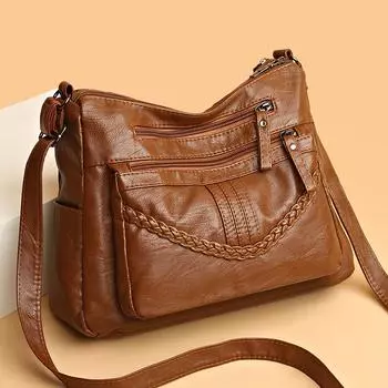 Женская сумка из искусственной кожи, сумка через плечо, сумка на одно плечо, повседневная сумка для мамы красный