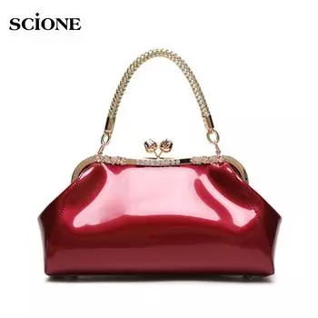 Женская сумка из искусственной кожи, сумка из лакированной кожи, диагональная свадебная сумка на одно плечо, женская сумка для ужина, свадебная сумка белый