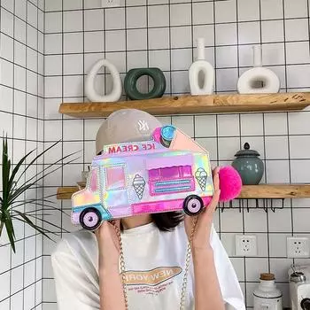 Женская сумка из искусственной кожи, сумка-мессенджер для автомобиля, забавная, индивидуальная, креативная, красочная, лазерная сумка, сумка через плечо, цепочка