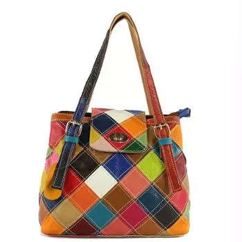 Женская сумка из коровьей кожи, переносная сумка-мессенджер, стильная женская сумка из натуральной кожи разноцветный