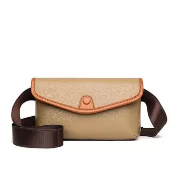 Женская сумка из коровьей кожи первого слоя, сумка-конверт в стиле ретро, простая контрастная сумка-мессенджер, модная сумка через плечо хаки