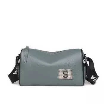 Женская сумка из коровьей кожи первого слоя, повседневная модная наплечная сумка-мессенджер, сумка-подушка, кожаная сумка с широким плечевым ремнем павлин голубой