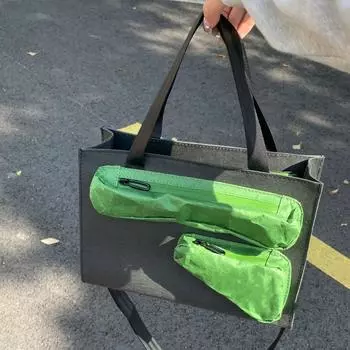 Женская сумка из крафт-бумаги, защита окружающей среды, повседневная сумка-тоут, прочная повседневная сумка на молнии, вместительная сумка через плечо