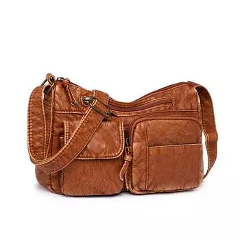 Женская сумка из мягкой искусственной кожи, однотонная городская простая модная сумка через плечо, сумка для мамы чёрный