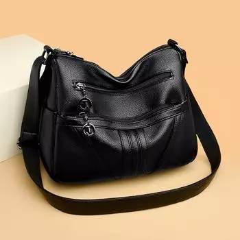 Женская сумка из мягкой кожи, женская сумка, новинка 2023 года, модная простая сумка через плечо, текстурированная сумка большой вместимости для мамы среднего возраста