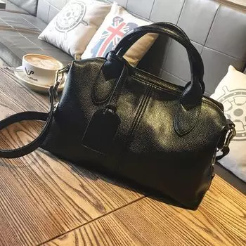 Женская сумка из натуральной кожи Boston Bag Handheld Crossbody Bag Shoulder Bag Vintage Bag бордовый