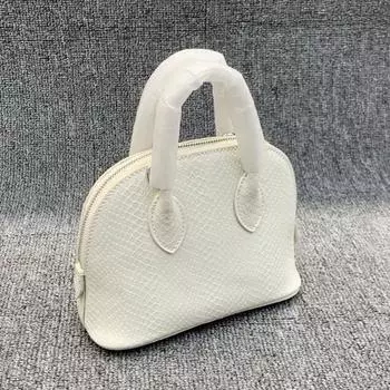 Женская сумка из натуральной кожи, кожа с рисунком под змею, 18 мини-сумок, сумка-ракушка, сумка через плечо на одно плечо 18x8x13cm серый