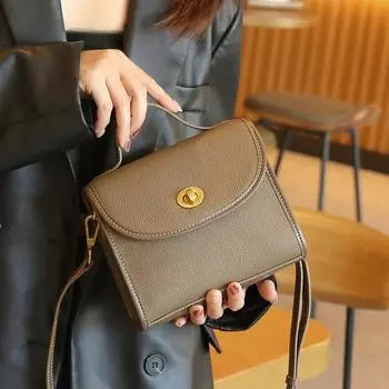 Женская сумка из натуральной кожи, легкая, роскошная, ретро, маленькая, квадратная, для отдыха, на одно плечо, дизайнерская, роскошная, сумка через плечо