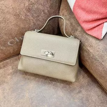 Женская сумка из натуральной кожи, легкая, роскошная, женская, маленькая, простая и стильная сумка на одно плечо Oblique Span золотисто-коричневый