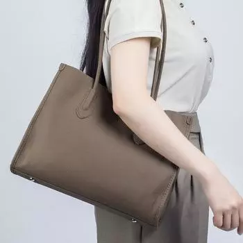 Женская сумка из натуральной кожи Niche Soft Pittot Bag Новая универсальная сумка из коровьей кожи Premium Sense большой вместимости Сумка для поездок на работу чёрный