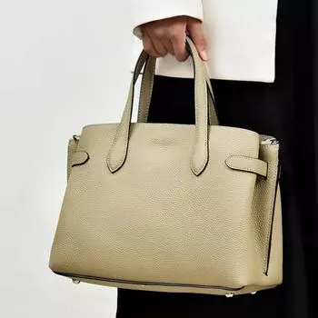 Женская сумка из натуральной кожи, новая высококачественная сумка через плечо, сумка из коровьей кожи для поездок на работу, женская сумка-тоут 31x13x23cm серый