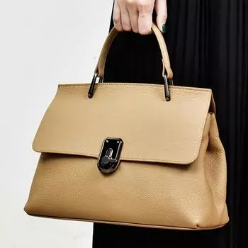 Женская сумка из натуральной кожи. Новая женская дорожная сумка. Высококачественная сумка через плечо из воловьей кожи с верхним слоем. 31x13x22cm кислотные зеленого