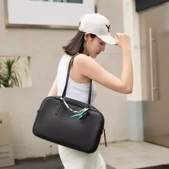 Женская сумка из натуральной кожи, новая сумка из TC-кожи, большая вместимость, текстурная сумка через плечо, практичная сумка для поездок на работу, сумка через подмышку, дамская сумочка 36x9x22cm белый