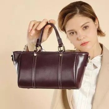 Женская сумка из натуральной кожи, осенне-зимняя, легкая, роскошная, через плечо, сумка-тоут ZSL2885 темно-коричневого