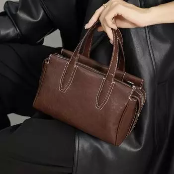 Женская сумка из натуральной кожи, осенняя женская сумка через плечо, винтажная универсальная сумка для поездок на работу, большая вместимость, сумка через плечо хаки
