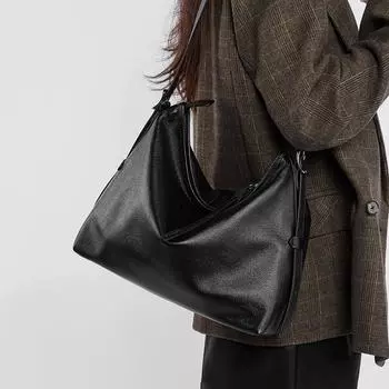 Женская сумка из натуральной кожи Premium Sense, женская сумка через плечо, сумка через плечо в стиле ретро чёрный