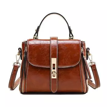 Женская сумка из натуральной кожи, роскошные сумки с двойной молнией, женские сумки через плечо, украшение на замок, сумка из натуральной коровьей кожи