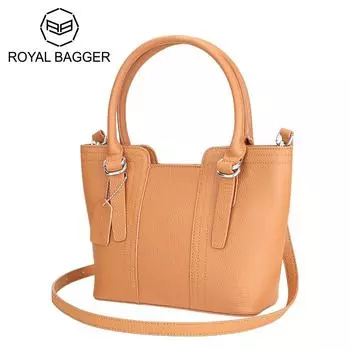 Женская сумка из натуральной кожи Royal Bagger, роскошная сумка через плечо с регулируемым ремешком, модная сумка-тоут 1721