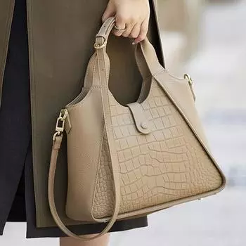 Женская сумка из натуральной кожи с крокодиловым узором, высококачественная однотонная сумка для женщин среднего возраста на весну, сумка на одно плечо 29.5*10*26.5cm