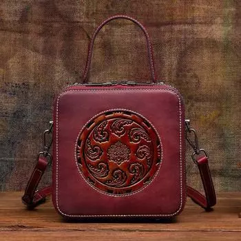 Женская сумка из натуральной кожи, сумка с тиснением ручной работы, сумки первого слоя из коровьей кожи на плечо и через плечо