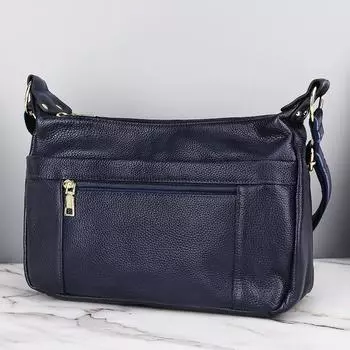 Женская сумка из натуральной кожи, сумка через плечо из мягкой кожи для женщин среднего возраста, женская сумка через плечо из коровьей кожи чёрный