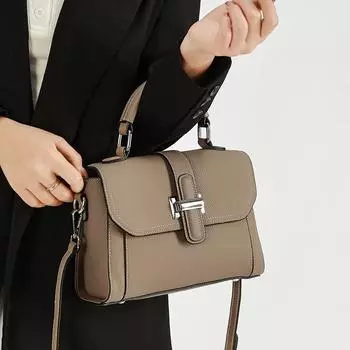 Женская сумка из натуральной кожи, сумка через плечо, верхний слой из коровьей кожи, дорожная сумка в стиле ретро на одно плечо серый