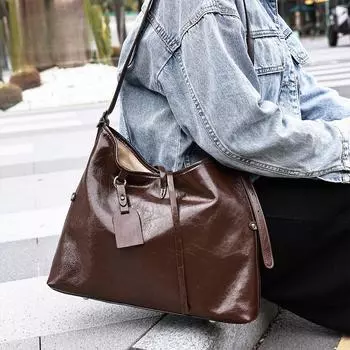 Женская сумка из натуральной кожи, сумка на одно плечо из натуральной кожи, большая вместительная сумка-тоут, мягкая сумка, квадратная сумка для поездок на работу coffee