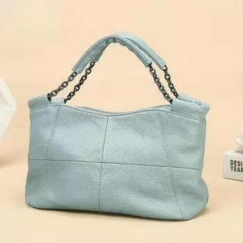 Женская сумка из натуральной кожи Сумка на одно плечо Сумка-переноска Сумка из натуральной кожи с цепочкой coffee