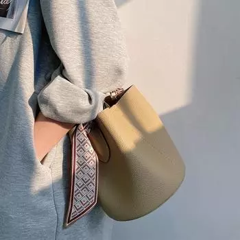 Женская сумка из натуральной кожи, сумка-ведро Niche High-end, женская новая сумка через плечо большой вместимости, женская сумка через плечо