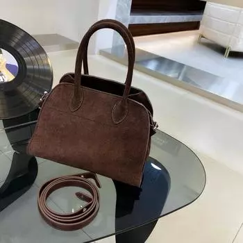 Женская сумка из натуральной кожи в стиле ретро - большая вместимость, матовая коровья кожа, модная сумка для поездок на работу на осень/зиму 25L*18W*18H CM кофейный