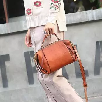 Женская сумка из натуральной кожи, винтажная женская сумка через плечо, на одно плечо, с верхним слоем из коровьей кожи, большая вместительная сумка для женщин зелёный