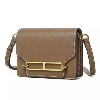 Женская сумка из натуральной кожи высокого класса, простая сумка через плечо QSL2911 18*6*14CM чёрный