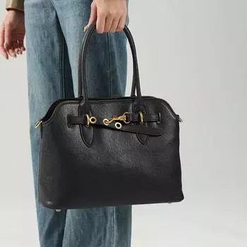 Женская сумка из натуральной кожи, женская сумка-тоут «все в одном», модная винтажная сумка через плечо чёрный