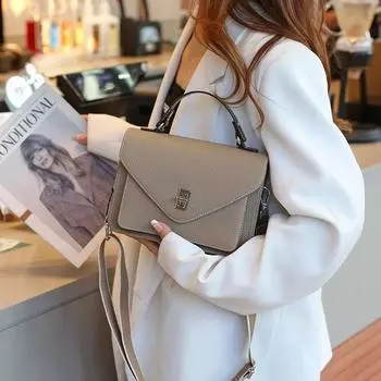 Женская сумка из натуральной кожи, женская сумка для поездок на работу, сумка-мессенджер, французская сумка через плечо, маленькая квадратная сумка чёрный