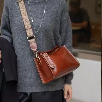 Женская сумка из натуральной кожи, женская сумка из натуральной кожи, модная, повседневная, мягкая, кожаная сумка через плечо чёрный