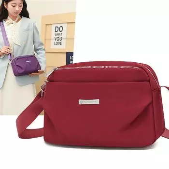 Женская сумка из нейлона, легкая, через плечо, маленькая квадратная сумка, водонепроницаемая, среднего возраста, сумка для мам, холщовая сумка темно-фиолетового