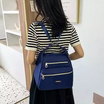 Женская сумка из нейлоновой ткани, модный многофункциональный рюкзак через плечо, вместительный женский рюкзак, легкий дорожный рюкзак. чёрный