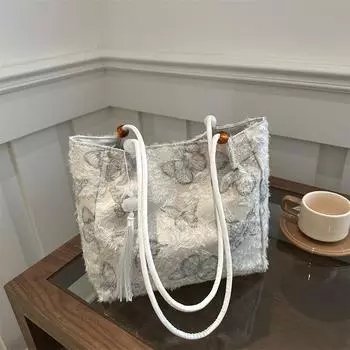 Женская сумка из нежной текстуры, высококачественная, 2025, дизайнерская сумка через плечо, темпераментная сумка-тоут, модная чёрный