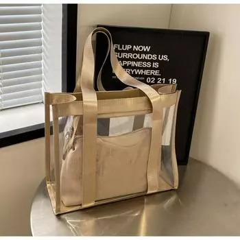 Женская сумка из ПВХ в 2024 году, новая большая сумка большой емкости, летняя портативная сумка, сумка для мамы, женская сумка на плечо для поездок на работу