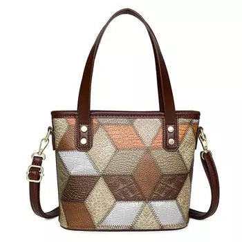 Женская сумка из ткани контрастного цвета, новая модная текстурная сумка, повседневная сумка-мессенджер через плечо большой вместимости average size
