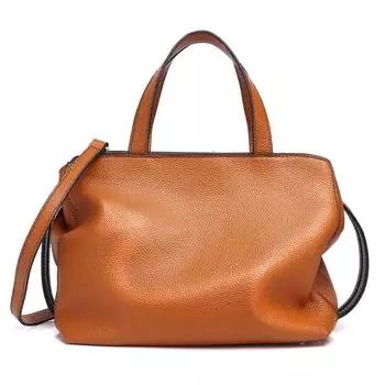 Женская сумка из воловьей кожи, простая и модная бостонская кожаная сумка на одно плечо, сумка через плечо, сумка-подушка, мягкая кожа 26cm чёрный