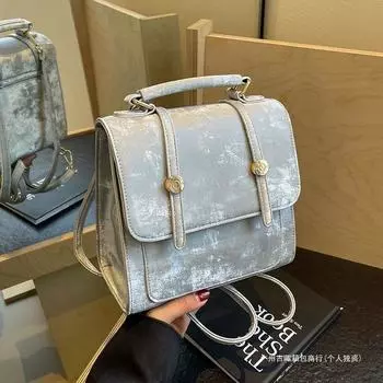 Женская сумка Jihui, чистый цвет, простая текстура, корейская версия зарубежного модного рюкзака большой емкости белый