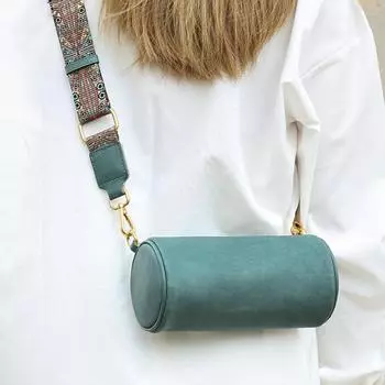Женская сумка Johnature из натуральной кожи, модные однотонные сумки из натуральной мягкой яловой кожи в форме бочонка, сумки на плечо и через плечо зелёный