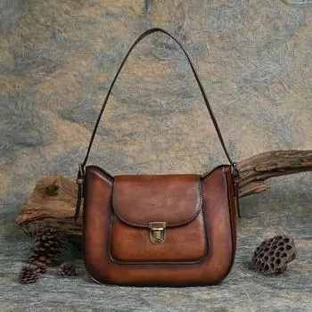 Женская сумка Johnature из натуральной кожи в стиле ретро, многофункциональные однотонные универсальные сумки на плечо из натуральной мягкой яловой кожи