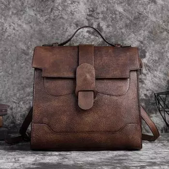 Женская сумка Johnature из натуральной кожи в стиле ретро, ручная роспись, сумки из мягкой яловой кожи, большие вместительные сумки коричневый