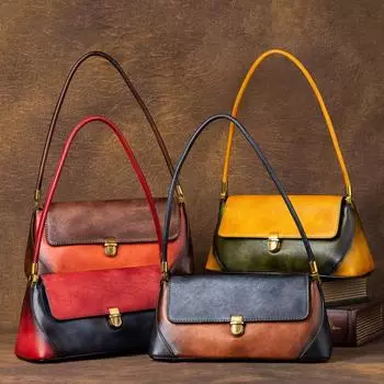 Женская сумка Johnature из натуральной яловой кожи в стиле ретро, универсальная модная сумка на плечо ручной работы из натуральной яловой кожи серый