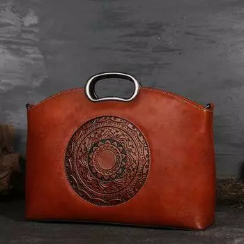 Женская сумка-клатч из натуральной кожи, винтажная женская сумка с тотемным тиснением, сумки на плечо, сумки через плечо 37cm*25.5cm*9.5cm зелёный