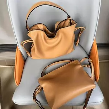 Женская сумка-клатч Luojia из кожи наппа с завязками на плечо - высококачественная сумка-ведро No Logo Small 23*6*18cm